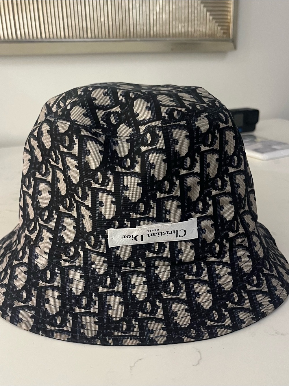 Dior Monogram Black and Cream Bucket Hat